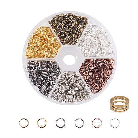 PandaHall Elite Multicolor Iron Split Rings Diameter 8mm Double Loop Jump Ring for Jewelry Making, about 400pcs/box