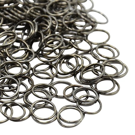 NBEADS 1000g Iron Jump Rings, Close but Unsoldered, Gunmetal, about 8mm in the diameter, 0.7mm thick; about 6.6mm inner diameter (JRB8mm)