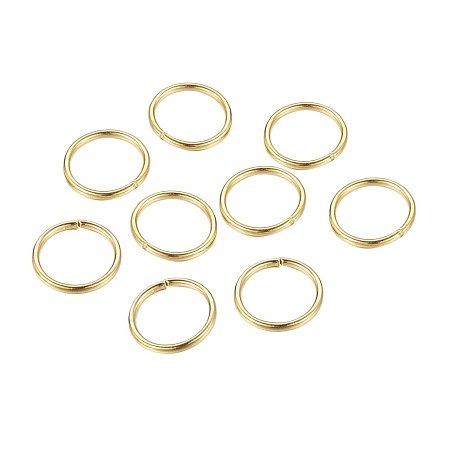 NBEADS 1000g Iron Jump Rings, Close but Unsoldered, Golden Color, about 6600pcs/1000g, 1.0mm thick, 10mm in diameter; about 8mm inner diameter