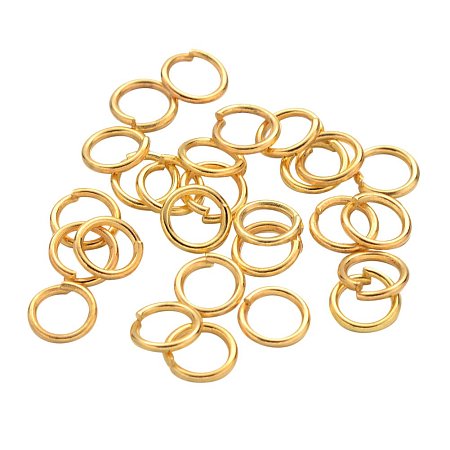 NBEADS 1000g Iron Jump Rings, Close but Unsoldered, Golden Color, about 22000pcs/1000g, 0.7mm thick, 5mm in diameter; about 3.6mm inner diameter