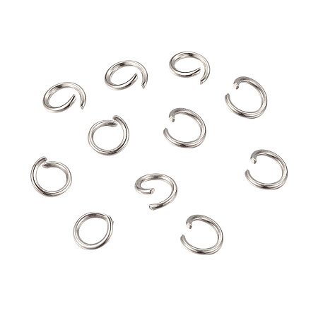 NBEADS 1000g Iron Jump Rings, Open, Platinum Color, 0.9mm thick, 6mm in diameter; about 4.2mm inner diameter