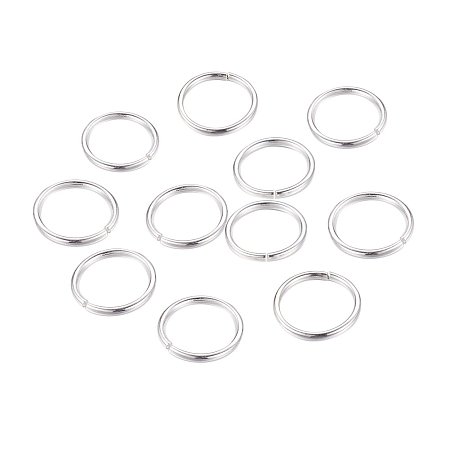 NBEADS 1000g Jump Rings, Close but Unsoldered, Iron, Silver Color, 1.5mm thick, 14mm in diameter; about 11mm inner diameter, about1800pcs/1000g
