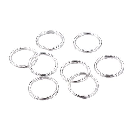 NBEADS 1000g Jump Rings, Close but Unsoldered, Iron, Silver Color, 2mm thick, 20mm in diameter; about 16mm inner diameter, about 700pcs/1000g
