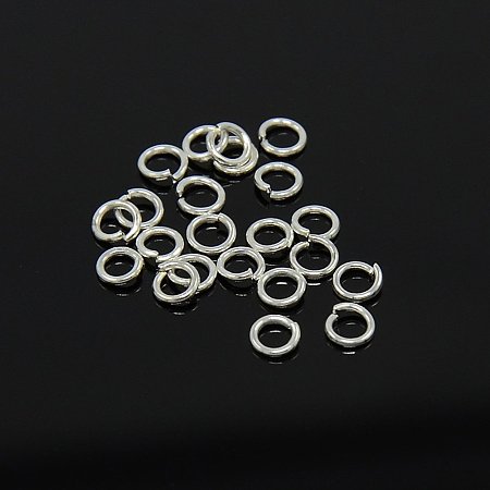 NBEADS 1000g Iron Jump Rings, Close but Unsoldered, Silver Color, Single Ring 4mm, 12000pcs/500g, 0.7mm thick; about 2.6mm inner diameter