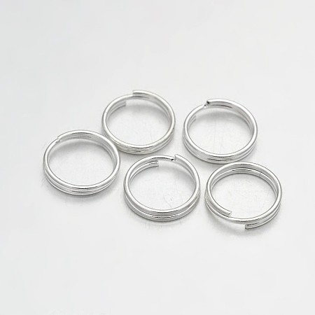 Honeyhandy Brass Split Rings, Double Loops Jump Rings, Silver, 9x1.5mm, Inner Diameter: 8mm