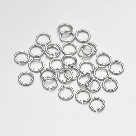 Honeyhandy Brass Open Jump Rings, Platinum, 21 Gauge, 4x0.7mm, Inner Diameter: 2.2mm, about 11904pcs/500g