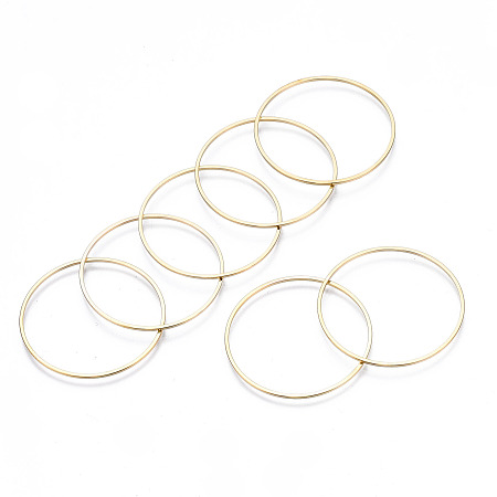 Honeyhandy Brass Linking Rings, Lead Free & Nickel Free, Ring, Light Gold, 35x1mm, about 500pcs/bag