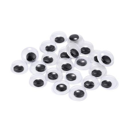 NBEADS 5000 Pcs Black & White Wiggle Googly Eyes Cabochons DIY Scrapbooking Crafts Toy Accessories, Black, 9x3mm