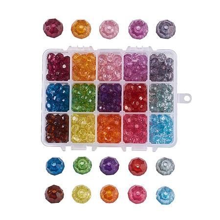 Arricraft 1 Box (About 300pcs) 15 Color 10mm Faceted Round Dyed Acrylic Beads Assortment Lot for Jewelry Making