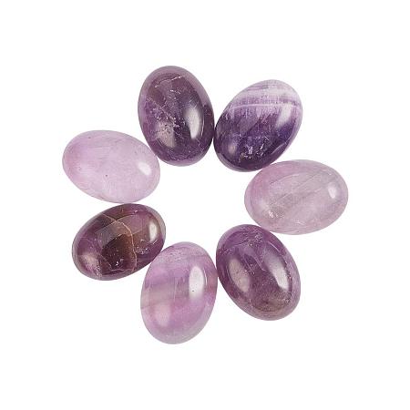 PandaHall Elite 20 pcs Oval Natural Amethyst Cabochon No Hole Beads for Earring Pendant Necklace Jewelry Making, Purple