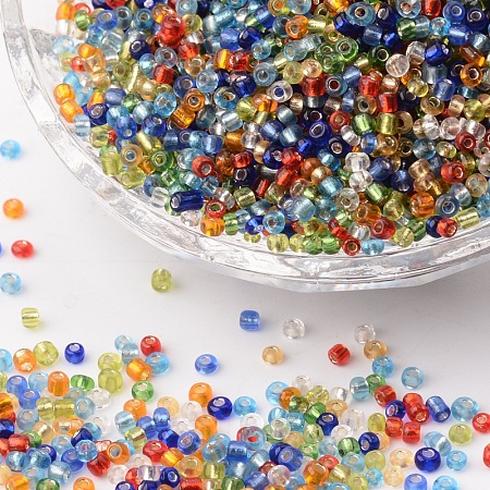 ARRICRAFT 12/0 Glass Seed Beads, Silver Lined Round Hole, Round, Mixed Color, 2mm, Hole: 1mm, about 30000 beads/pound