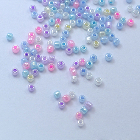 ARRICRAFT Glass Seed Beads, Ceylon, Round, Mixed Color, 2mm, Hole: 1mm