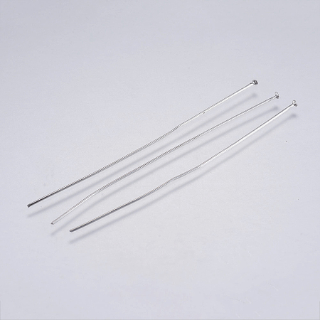 Honeyhandy 304 Stainless Steel Flat Head Pins, Stainless Steel Color, 70x0.7mm, Head: 1.5mm
