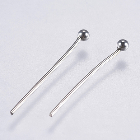 Honeyhandy 304 Stainless Steel Ball Head Pins, Stainless Steel Color, 19~21x0.5mm, 24 Gauge, Head: 2mm