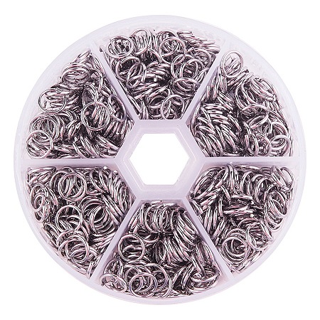PandaHall Elite 1 Box About 1000 Pcs Stainless Steel Open Jump Rings Diameter 8mm Wire 18-Gauge