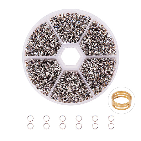 PandaHall Elite Diameter 5mm 304 Stainless Steel Split Rings Double Loop Jump Ring Diameter 5mm for Jewelry Making, about 1800pcs/box