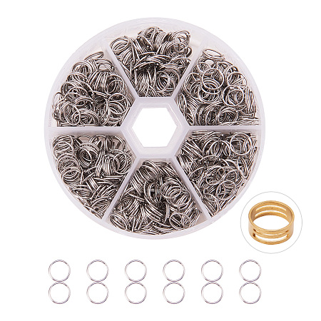 PandaHall Elite Diameter 8mm 304 Stainless Steel Split Rings Double Loop Jump Ring Diameter 5mm for Jewelry Making, about 2600pcs/box