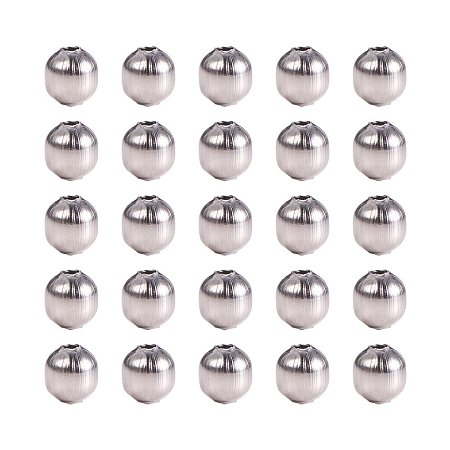 Arricraft 1000PCS 3x3mm Round 304 Stainless Steel Beads, Hole: 1mm