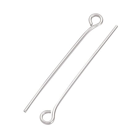 NBEADS 2000pcs Stainless Steel Eyepins Open Eye Pins Headpins Jewelry Making Findings 1.57Inch(40mm, hole: 2mm; pin: 0.7mm)