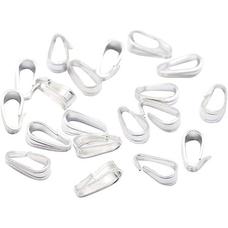 CHGCRAFT 50Pcs 925 Sterling Silver Snap on Bails Carved with Necklace Clasps Pendant Charms Clasps for Jewelry Making