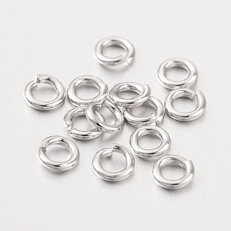 PandaHall Elite 50 Pcs 925 Sterling Silver Diameter 4mm Jump Rings Close but Unsoldered for Jewelry Making Findings