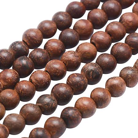 ARRICRAFT About 250pcs Natural Sandalwood Round Dyed Wood Beads for Jewelry Making DIY Handmade Craft 8mm, Dyed Saddlebrown Color
