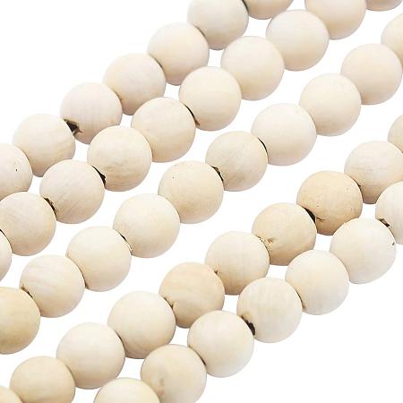 ARRICRAFT About 250pcs Natural Sandalwood Round Dyed Wood Beads for Jewelry Making DIY Handmade Craft 8mm, Dyed White Color