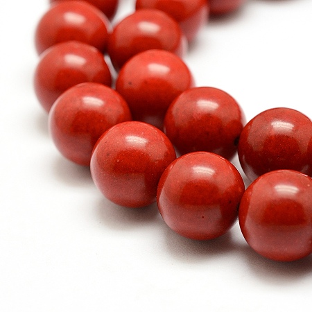 Synthetic Coral Beads Strands, Dyed, Round, Red, 12mm, Hole: 1mm; about 33pcs/strand, 15.7 inches(40cm)