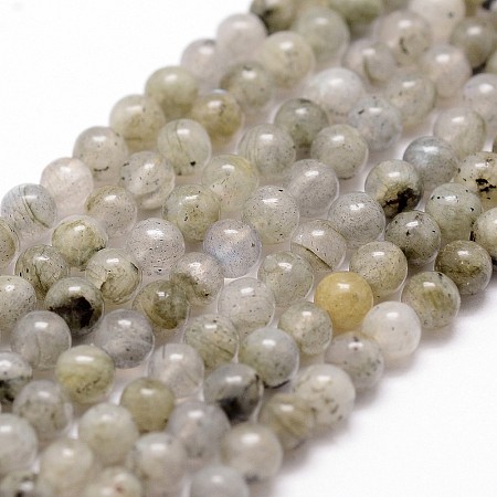 Honeyhandy Natural Labradorite Bead Strands, Round, 4mm, Hole: 1mm, about 96pcs/strand, 14.9 inch~15.1 inch