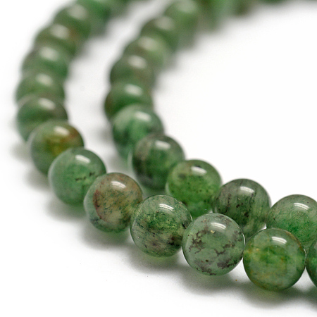 Honeyhandy Natural Green Aventurine Beads Strands, Round, Grade B, 8~8.5mm, Hole: 1mm, about 46~48pcStrand, 15.75 inch(38cm)
