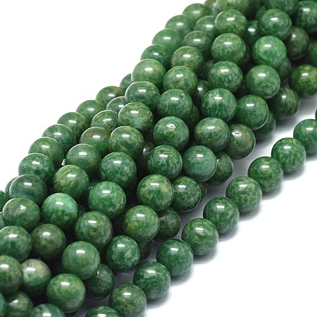 Natural African Jade Beads Strands, Round, Grade A, 8mm, Hole: 0.8mm; about 50pcs/strand, 15.75 inches(40cm)