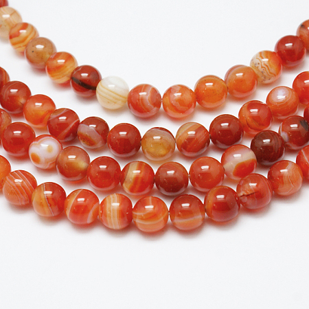 ARRICRAFT Natural Red Agate Bead Strands, Dyed, Round, Chocolate, 10mm, Hole: 1.2mm, about 38pcs/strand, 14 inch