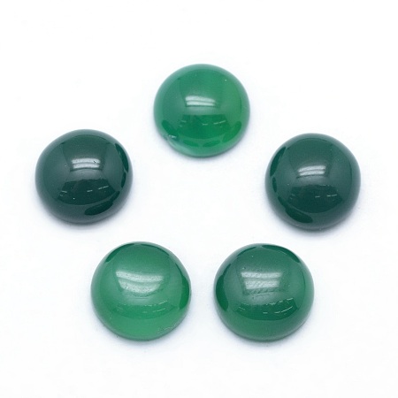 Honeyhandy Natural Green Onyx Agate Cabochons, Half Round, 10x4~5mm