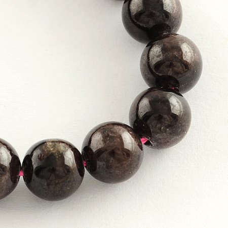 Honeyhandy Natural Garnet Gemstone Bead Strands, Round, 6mm, Hole: 1mm, about 58pcs/strand, 14.9 inch