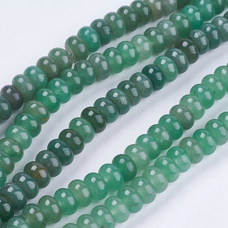 Honeyhandy Natural Green Aventurine Stone Beads Strands, Rondelle, Aquamarine, 8x5mm, Hole: 1mm, about 60~65pcs/strand, 15.7 inch