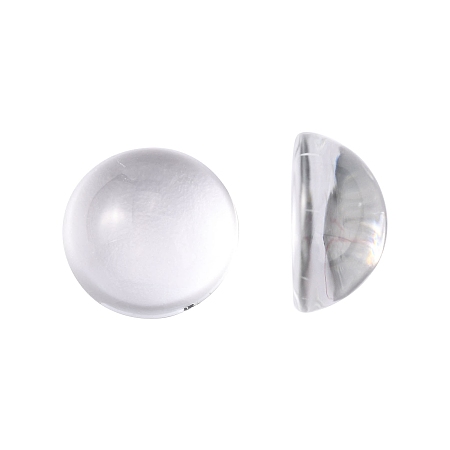 Honeyhandy Transparent Half Round Glass Cabochons, Clear, 12x5.5mm