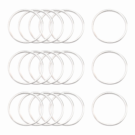 Honeyhandy Brass Linking Rings, Lead Free & Nickel Free, Ring, Silver Color Plated, 20x1mm