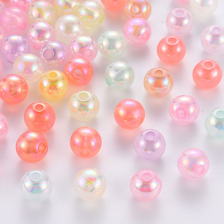 ARRICRAFT AB Colour Imitation Jelly Acrylic Beads, Round, Mixed Color, 8mm, Hole: 2mm
