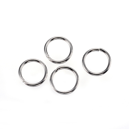Honeyhandy 304 Stainless Steel Open Jump Rings, Stainless Steel Color, 8x0.9mm, about 6.2mm inner diameter