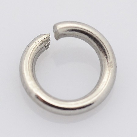 Honeyhandy 304 Stainless Steel Open Jump Rings, Stainless Steel Color, 8x1.5mm, Inner Diameter: 5mm