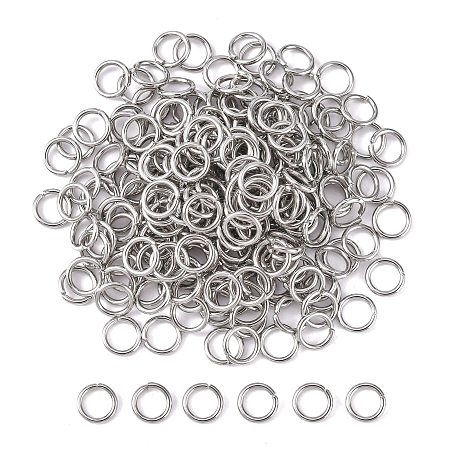Honeyhandy 304 Stainless Steel Open Jump Rings, Stainless Steel Color, 8x1.2mm, Inner Diameter: 5.6mm, about 55pcs/10g
