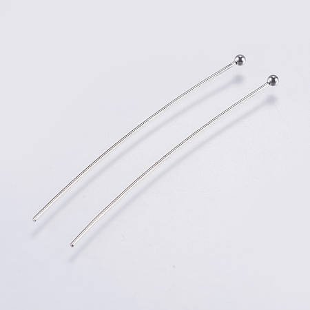 Honeyhandy 304 Stainless Steel Ball Head Pins, Stainless Steel Color, 50x0.7mm, 21 Gauge, Head: 2mm