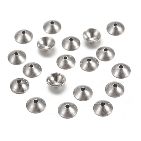 ARRICRAFT 304 Stainless Steel Bead Caps, Apetalous, Half Round, 4x1mm, Hole: 0.5mm, about 151pcs/5g