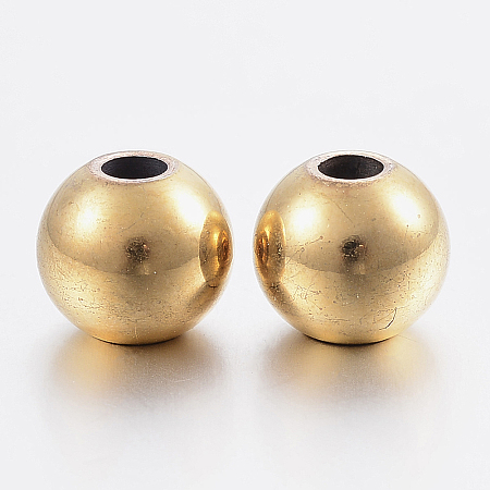 Honeyhandy 304 Stainless Steel Beads Spacers, Rondelle, Golden, 8x7mm, Hole: 2.5mm