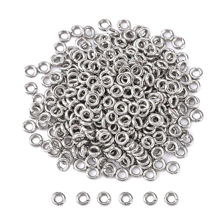 Honeyhandy 304 Stainless Steel Open Jump Rings, Stainless Steel Color, 18 Gauge, 4x1mm, Inner Diameter: 2mm, about 168pcs/10g
