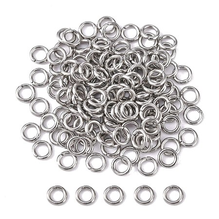 Honeyhandy 304 Stainless Steel Open Jump Rings, Stainless Steel Color, 18 Gauge, 5x1mm, Inner Diameter: 3mm, about 131pcs/10g