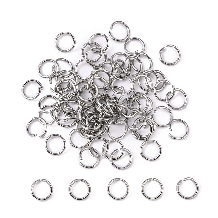 Honeyhandy 304 Stainless Steel Jump Rings, Open Jump Rings, Stainless Steel, 18 Gauge, 8x1mm, Inner Diameter: 6mm, about 75pcs/10g