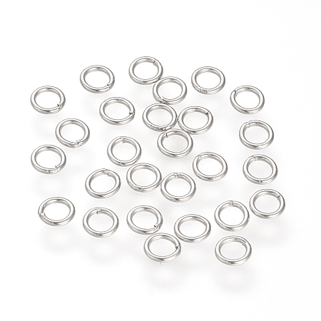 Honeyhandy 304 Stainless Steel Round Rings, Soldered Jump Rings, Stainless Steel Color, 21 Gauge, 4x0.7mm